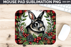 Watercolor Rabbit Mouse Pad Sublimation - Christmas PNG Product Image 1
