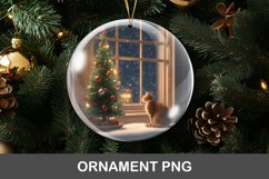 3D christmas ornament - cat on the window, snow outside Product Image 1