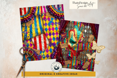 Distressed Carnival Journal pages 2, Halloween Creepy Circus Product Image 11
