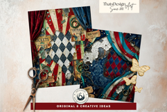 Distressed Carnival Journal pages 3, Halloween Creepy Circus Product Image 11