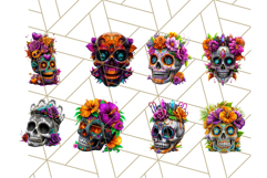Bright Sugar Skull PNG Clipart, Halloween Colorful Skull Png Product Image 3
