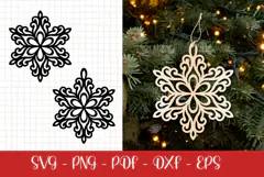 Snowflake laser SVG PNG| Christmas Snowflakes ornament Product Image 2