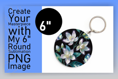 Artistic Round Design Keychain Template , Flowers Product Image 1