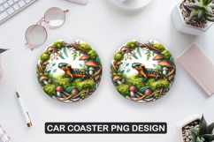 Reptile Car Coaster Sublimation| Animal Coaster PNG Product Image 1
