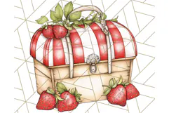 Cottagecore Strawberry Kitchen PNG Clipart, Retro Fruit Png Product Image 4