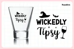 Funny Halloween Shot Glass Quote SVG | Wickedly Tipsy Product Image 3