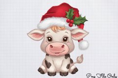 Cute Watercolor Christmas Farm Clipart PNG Product Image 1