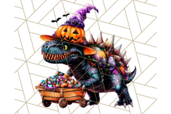 Bright Halloween Dinosaur PNG Clipart with Holiday Elements Product Image 4