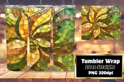 Sparkly Mosaic Flower Tumbler Wrap PNG 20oz Product Image 1
