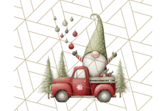 Vintage Truck Christmas Gnomes Clipart PNG, Cute Gnome Png Product Image 4
