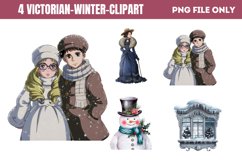 Victorian Winter Clipart Sublimation PNG Product Image 1