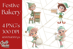Cozy Christmas Bakery Gingerbread Clip Art PNG Festive Mini Product Image 1