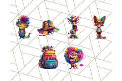 Funky Safari Animals PNG Clipart With Rainbow Hair, Cute Png Product Image 8