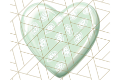 Pastel Puffy Patterned Hearts Clipart PNG, 3D Look Heart Png Product Image 4