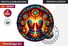 Autumn Stained Glass PNG, Fall Thanksgiving Pumpkin clipart Product Image 1