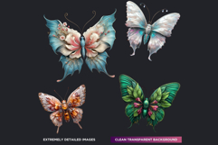 Elemental Butterflies PNG, Fantasy Magic Insect Clipart Product Image 3