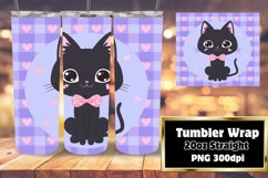 Playful Watercolor Cat Tumbler Wrap Art Product Image 1