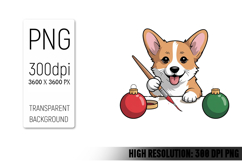 Cute Christmas Dog, Animal Sublimation Clipart PNG Product Image 1