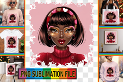 Joyful TOTE BAG Gift Ideas PNG, Afro Girl Product Image 1