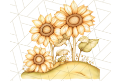 Rustic Sunflower Clipart, Soft Country Farmhouse Florals Png Product Image 4