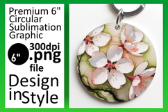 Playful Round Design Keychain PNG , Flowers Product Image 1