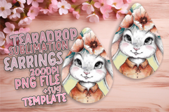 Bright Teardrop Earrings Design for DIY , Cute Bunny Product Image 1