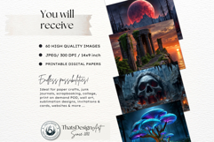 Epic Fantasy Landscape Backdrops for RPGs and Junk Journals Product Image 2