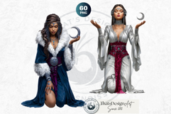 Fantasy Boreal Winter Girls Warrior &amp; Ice Queen Clipart Product Image 19