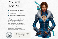 Fantasy Boreal Winter Girls Warrior &amp; Ice Queen Clipart Product Image 2