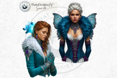 Fantasy Boreal Winter Girls Warrior &amp; Ice Queen Clipart Product Image 5