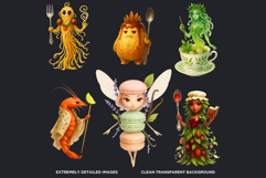 Fantasy Food Characters RPG Clipart PNG Graphics Bundle Product Image 3