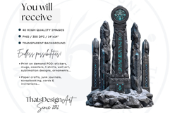 Fantasy Pillars &amp; Monoliths Clipart Set World Architecture Product Image 2