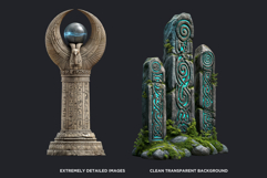 Fantasy Pillars &amp; Monoliths Clipart Set World Architecture Product Image 3