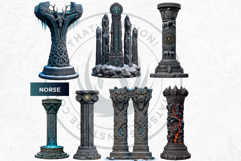 Fantasy Pillars &amp; Monoliths Clipart Set World Architecture Product Image 4