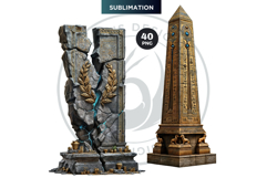 Fantasy Pillars &amp; Monoliths Clipart Set World Architecture Product Image 7