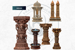 Fantasy Pillars &amp; Monoliths Clipart Set World Architecture Product Image 9