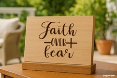 Faith Over Fear SVG Engraved | Faith SVG Product Image 1