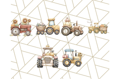Fall Tractor Clipart PNG, Vintage Tractors With Pumpkins Product Image 8