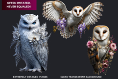 Floral Owls Fantasy Botanical and Wildlife Graphics Product Image 3