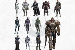 Galactic Vanguard Sci-Fi Character Clipart Set, Fantasy PNG Product Image 11
