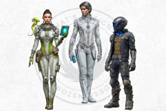 Galactic Vanguard Sci-Fi Character Clipart Set, Fantasy PNG Product Image 13