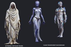 Galactic Vanguard Sci-Fi Character Clipart Set, Fantasy PNG Product Image 3