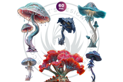 Glowing Fantasy Mushrooms PNG, Magic Mushroom Clipart Product Image 10