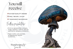 Glowing Fantasy Mushrooms PNG, Magic Mushroom Clipart Product Image 2