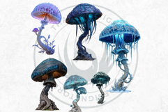 Glowing Fantasy Mushrooms PNG, Magic Mushroom Clipart Product Image 5