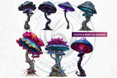 Glowing Fantasy Mushrooms PNG, Magic Mushroom Clipart Product Image 8
