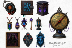 Gothic Alchemy PNG clipart set - witchcraft graphics , mage Product Image 7
