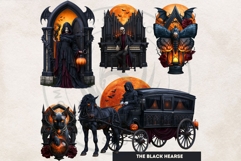 The Black October Gothic Halloween Clipart, Horror character Product Image 10