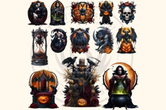 The Black October Gothic Halloween Clipart, Horror character Product Image 11