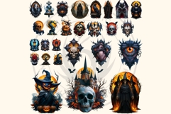 The Black October Gothic Halloween Clipart, Horror character Product Image 12